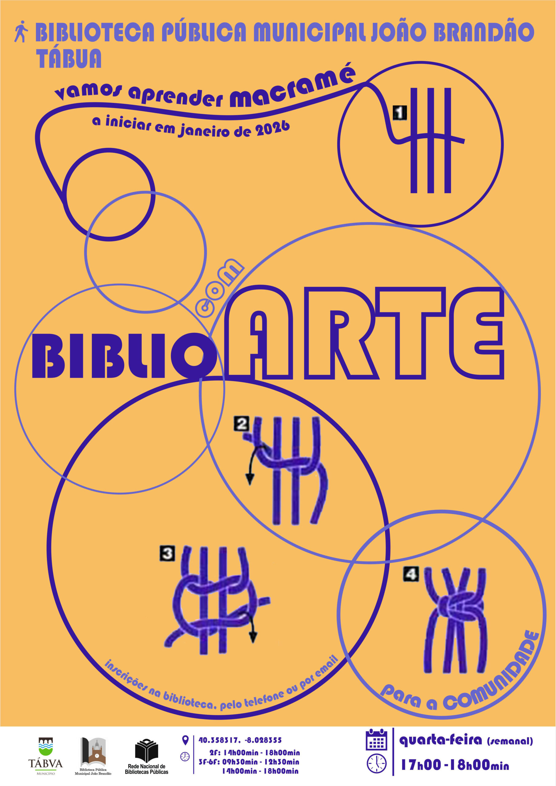 Oficina de artes “Biblio com Arte – Macramé”