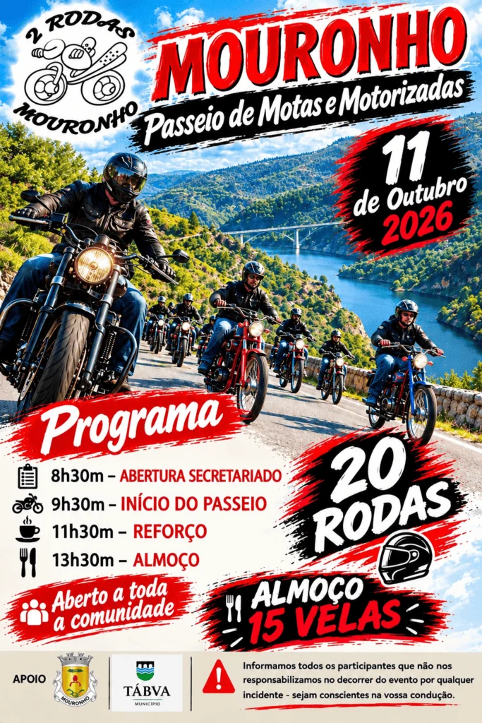 PASSEIO DE MOTAS E MOTORIZADAS – 11 OUTUBRO 2026