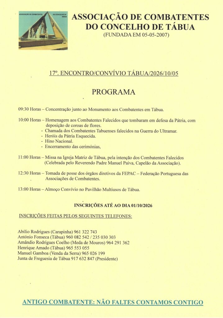 17 Encontro da Associação de Combatentes do Concelho de Tábua